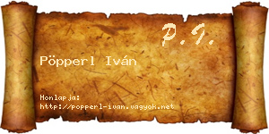 Pöpperl Iván névjegykártya